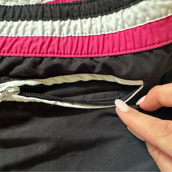 Arizona Y2K Micro Mini Swim Shorts. Size: Small. Black, pink, and white. - Picture 7 of 7